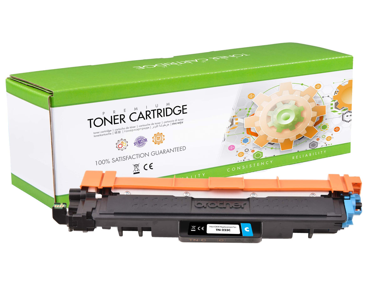 Non-OEM Compatible Replacement Cartridge for Brother TN-223C (1.3K) Cyan